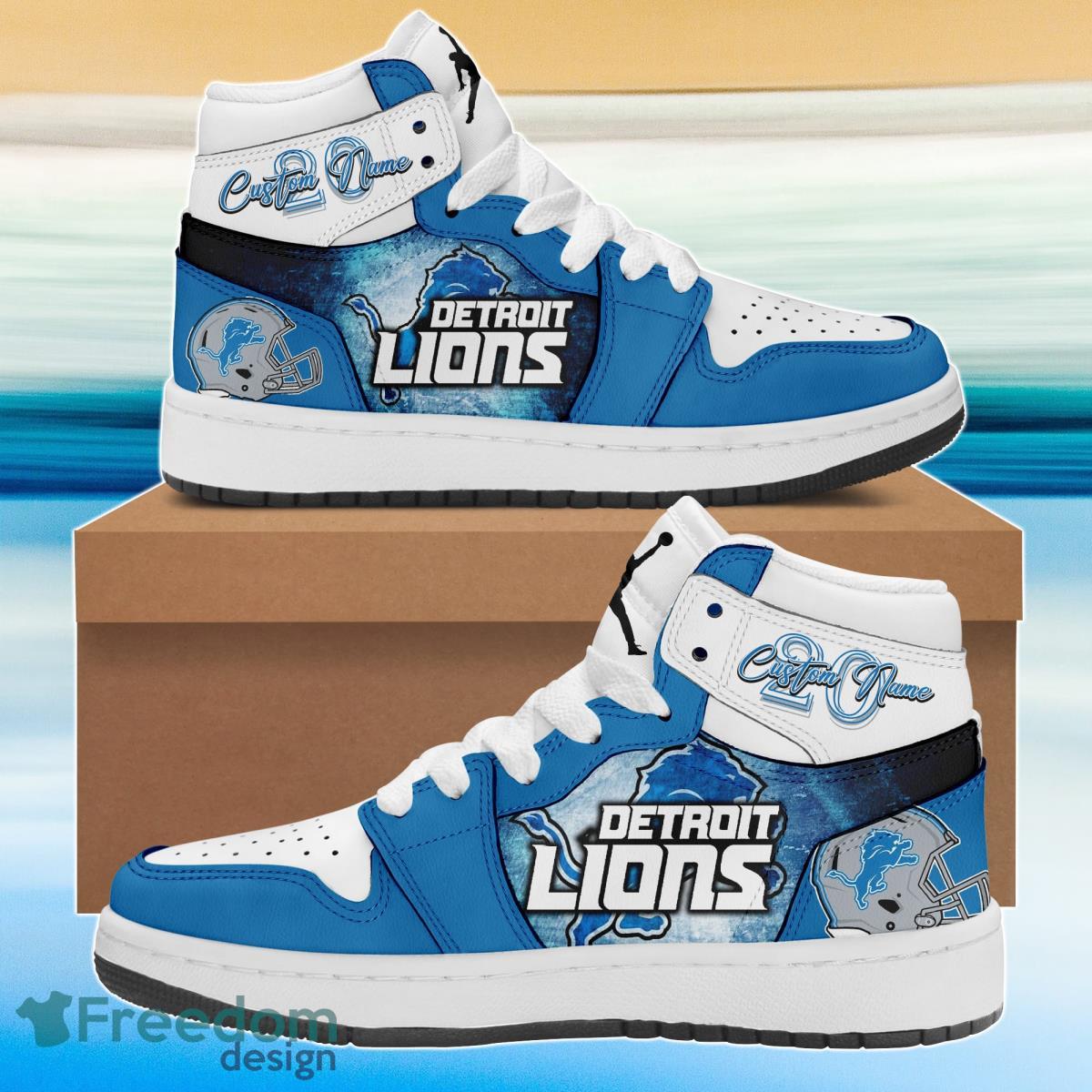 Ideafootwear Detroit Lions AJ1 High Sneakers Shoes For Men And Women 1