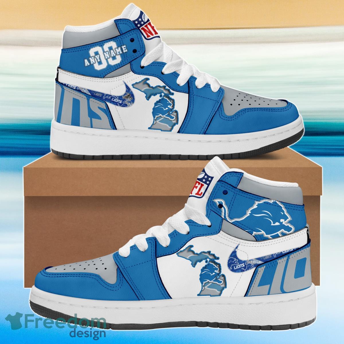 Ideafootwear Detroit Lions AJ1 High Sneakers Shoes For Men And Women 3