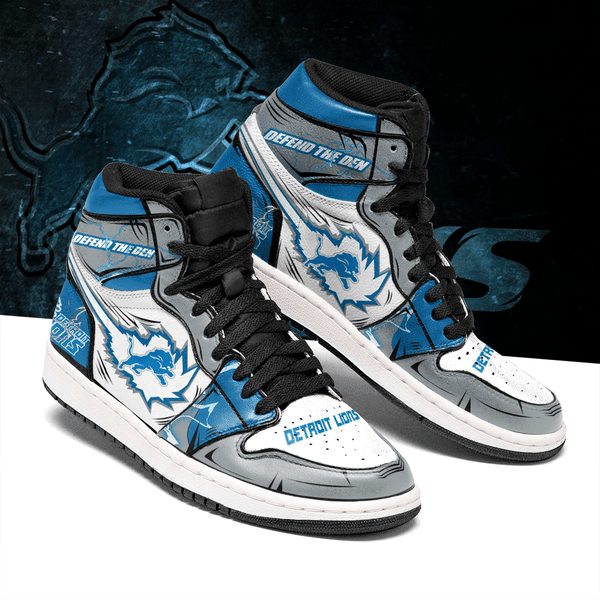 Ideafootwear Detroit Lions NFL AJ1 High Sneakers Shoes For Men And Women 4