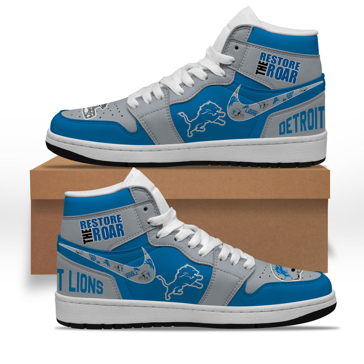 Ideafootwear Detroit Lions AJ1 High Sneakers Shoes For Men And Women 20