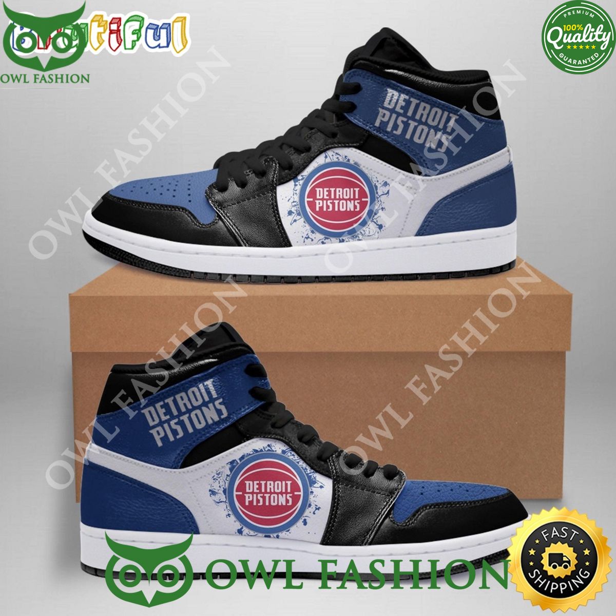 Ideafootwear Detroit Pistons AJ1 High Sneakers Shoes For Men And Women 4