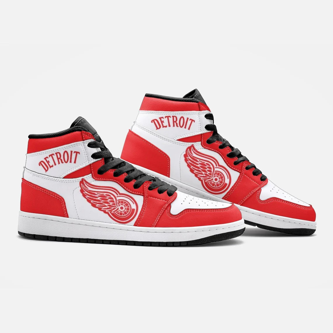 Ideafootwear Detroit Red Wings AJ1 High Sneakers Shoes For Men And Women 5