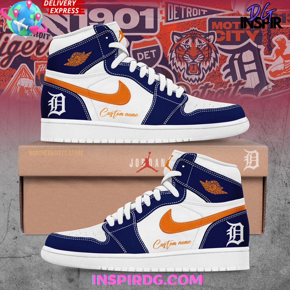 Ideafootwear Detroit Tigers AJ1 High Sneakers Shoes For Men And Women 6
