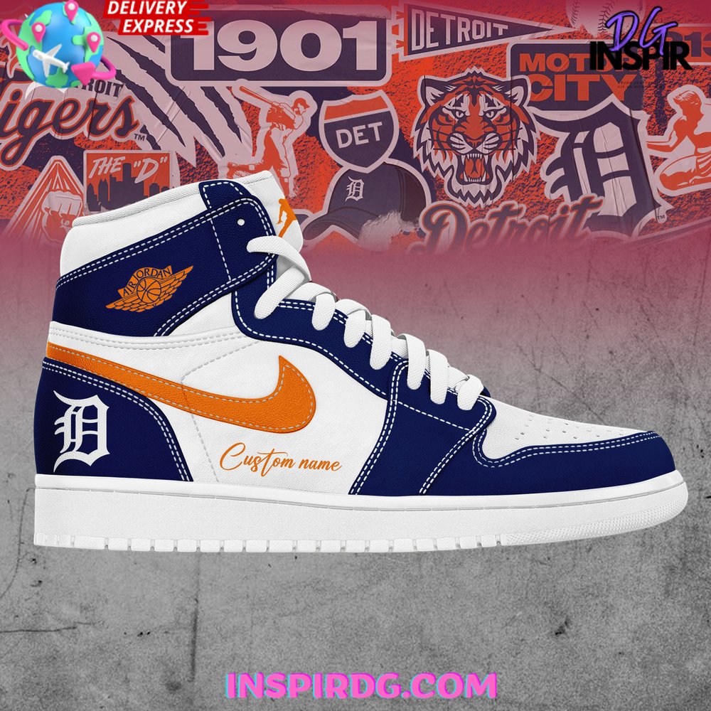 Ideafootwear Detroit Tigers AJ1 High Sneakers Shoes For Men And Women 6