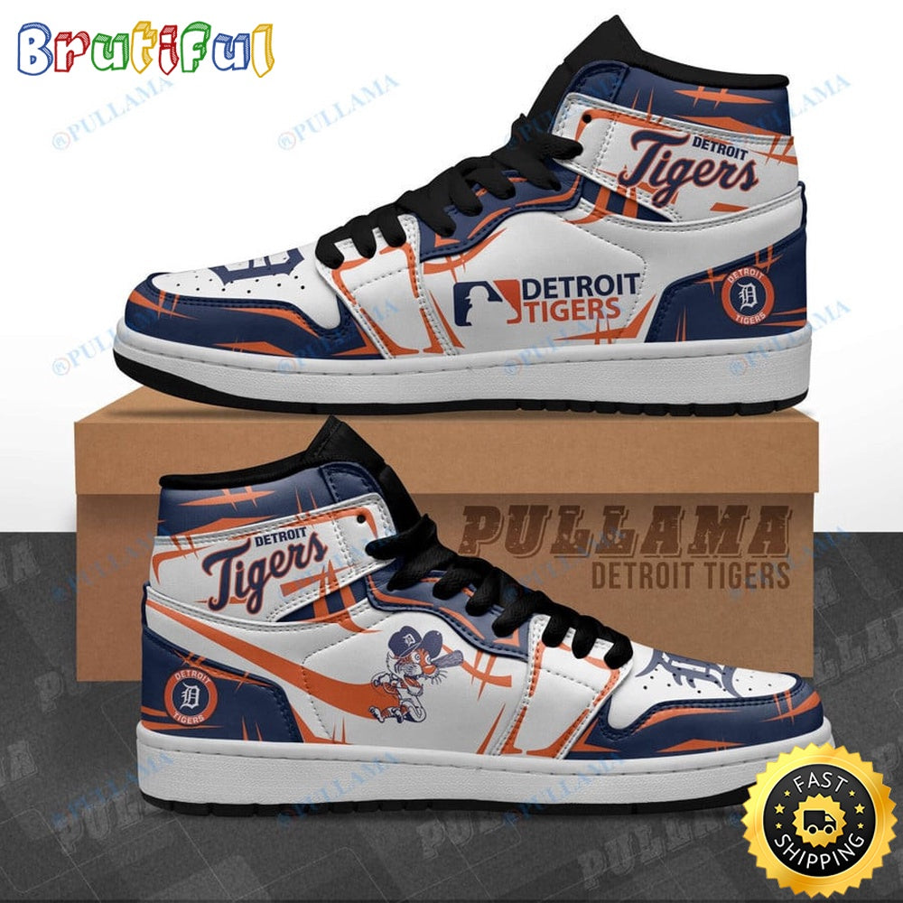 Ideafootwear Detroit Tigers MLB AJ1 High Sneakers Shoes For Men And Women 6