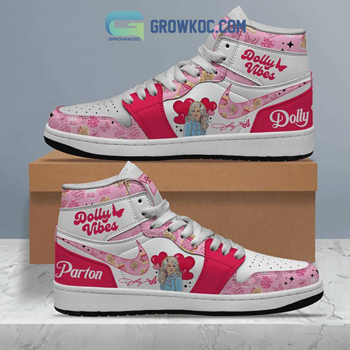 Ideafootwear Dolly Parton AJ1 High Sneakers Shoes For Men And Women 1