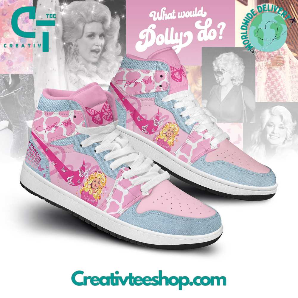 Ideafootwear Dolly Parton AJ1 High Sneakers Shoes For Men And Women 5