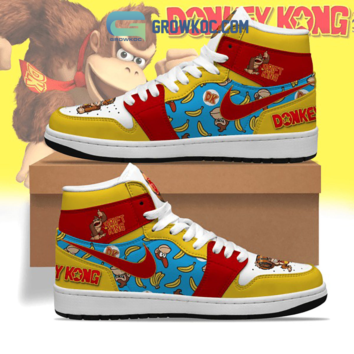 Ideafootwear Donkey Kong AJ1 High Sneakers Shoes For Men And Women 1