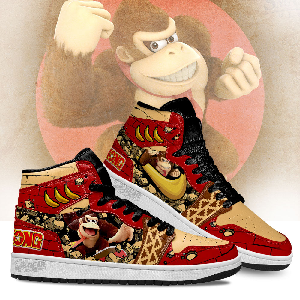 Ideafootwear Donkey Kong Gameboy AJ1 High Sneakers Shoes For Men And Women 1