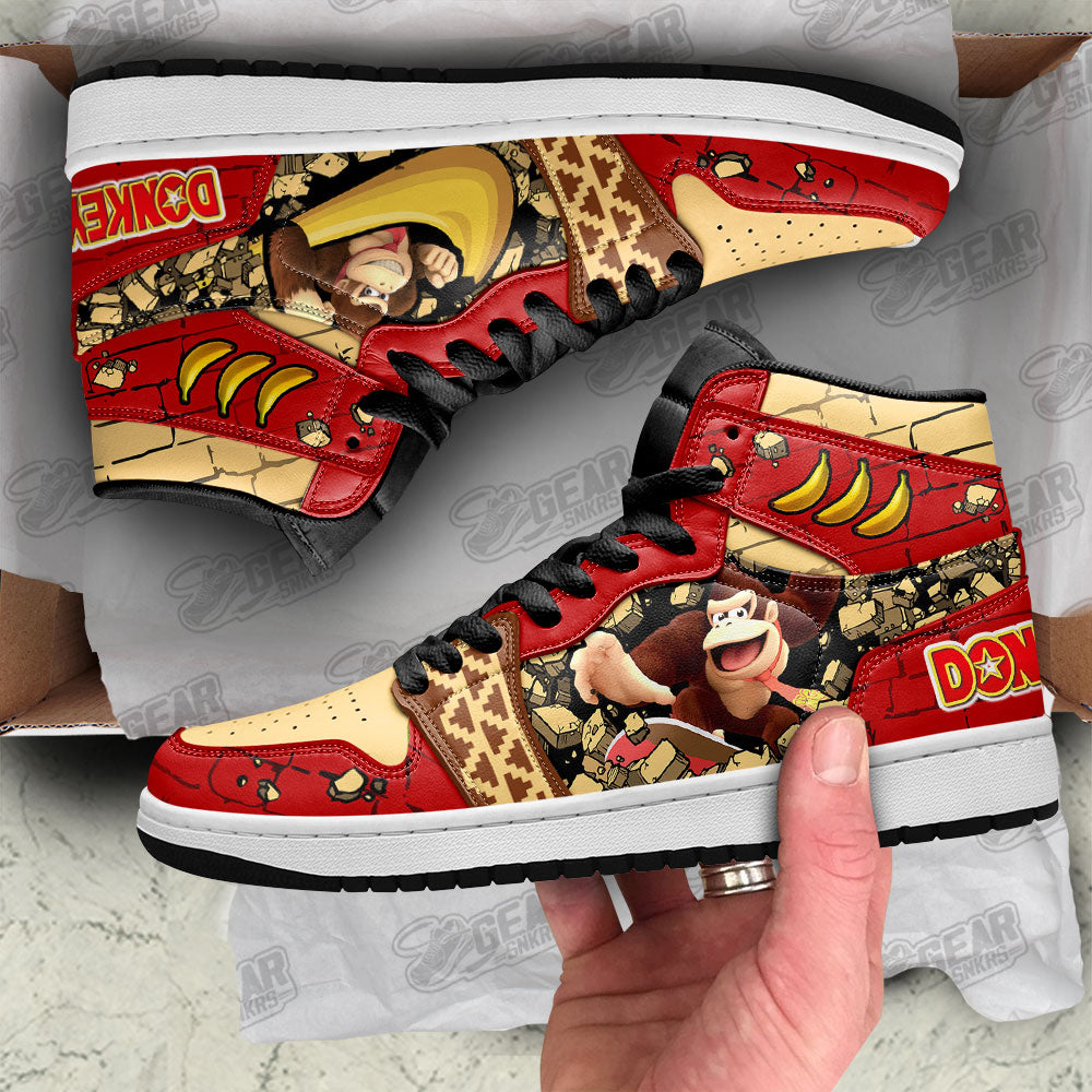 Ideafootwear Donkey Kong Gameboy AJ1 High Sneakers Shoes For Men And Women 1