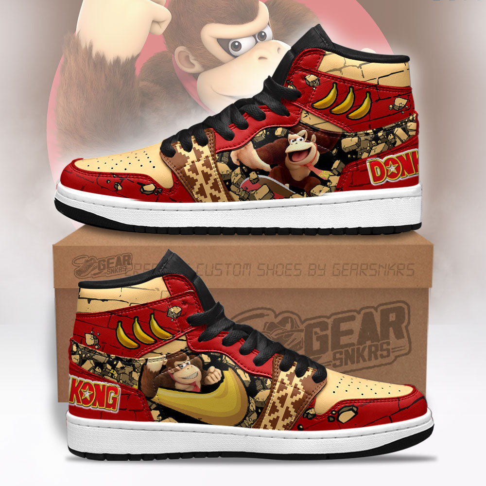 Ideafootwear Donkey Kong Gameboy AJ1 High Sneakers Shoes For Men And Women 1