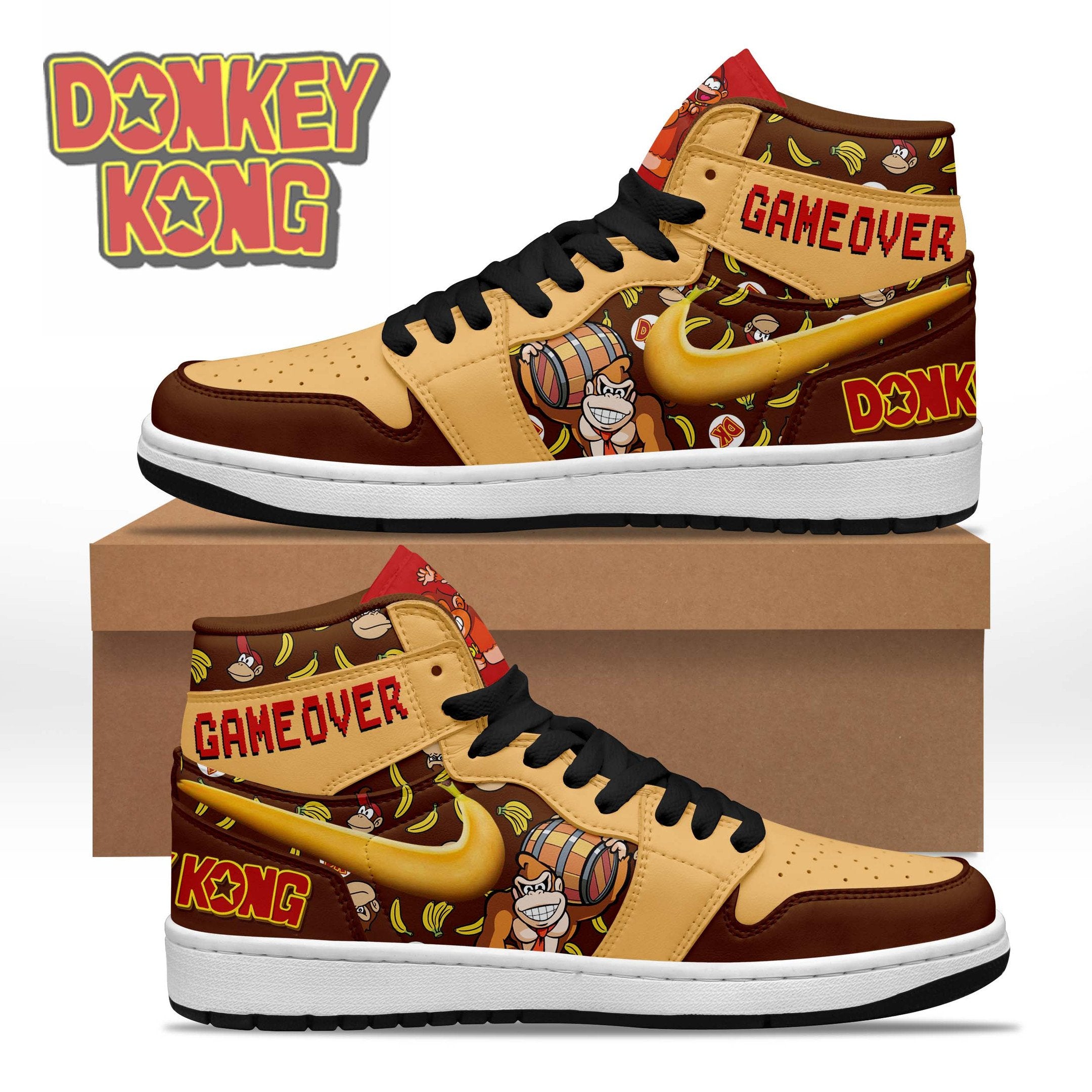 Ideafootwear Donkey Kong AJ1 High Sneakers Shoes For Men And Women 4