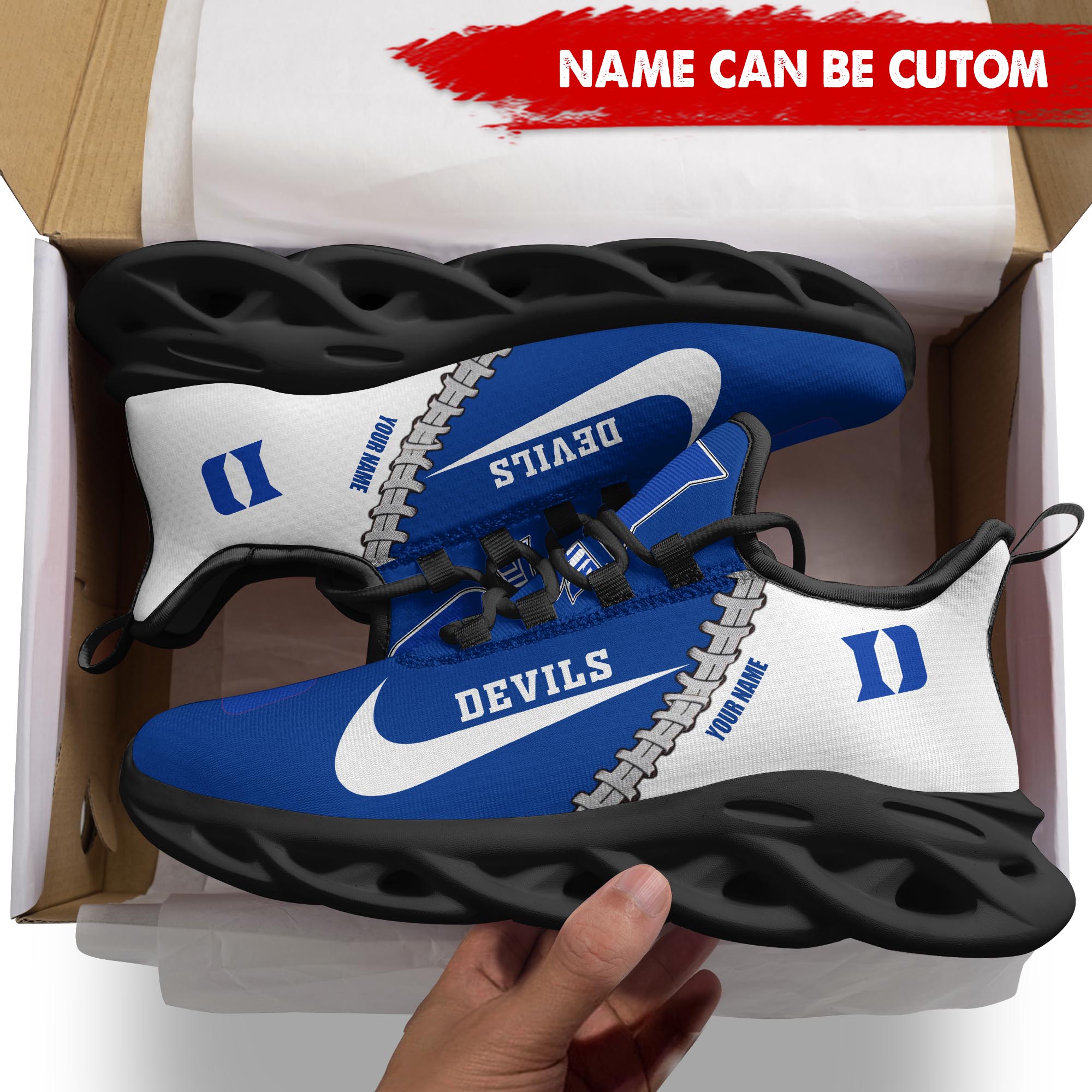 Ideafootwear Duke Blue Devils Max Soul Shoes Sneakers For Men And Women 1