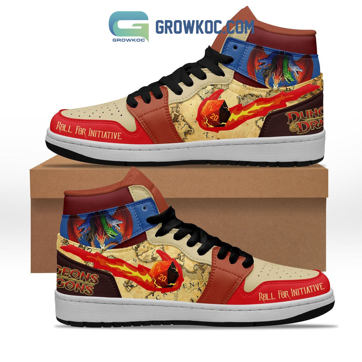 Ideafootwear Dungeons & Dragons Fan Love AJ1 High Sneakers Shoes For Men And Women 1