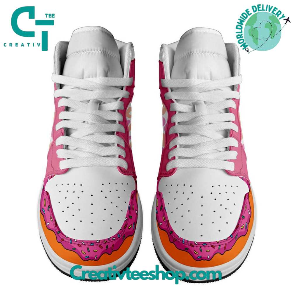 Ideafootwear Dunkin Donuts AJ1 High Sneakers Shoes For Men And Women 4