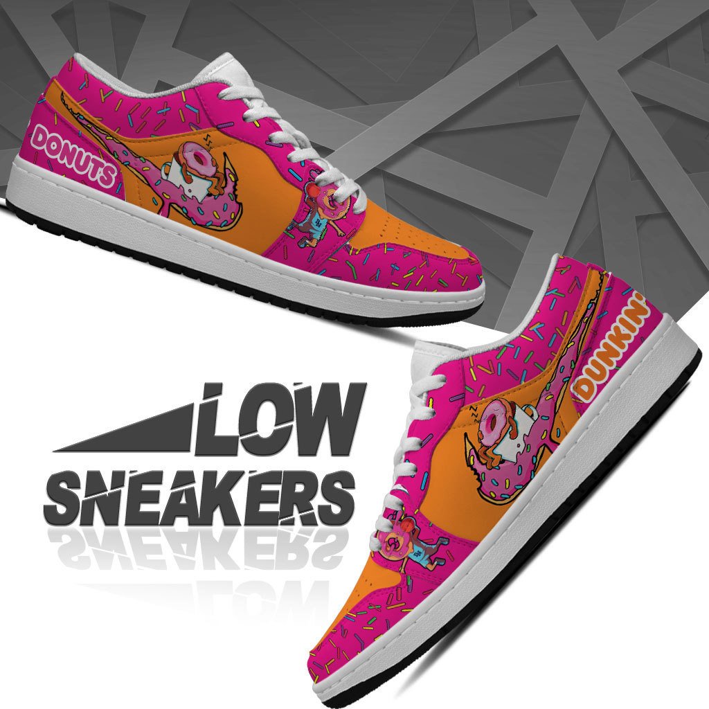 Ideafootwear Dunkin Donuts AJ1 High Sneakers Shoes For Men And Women 3