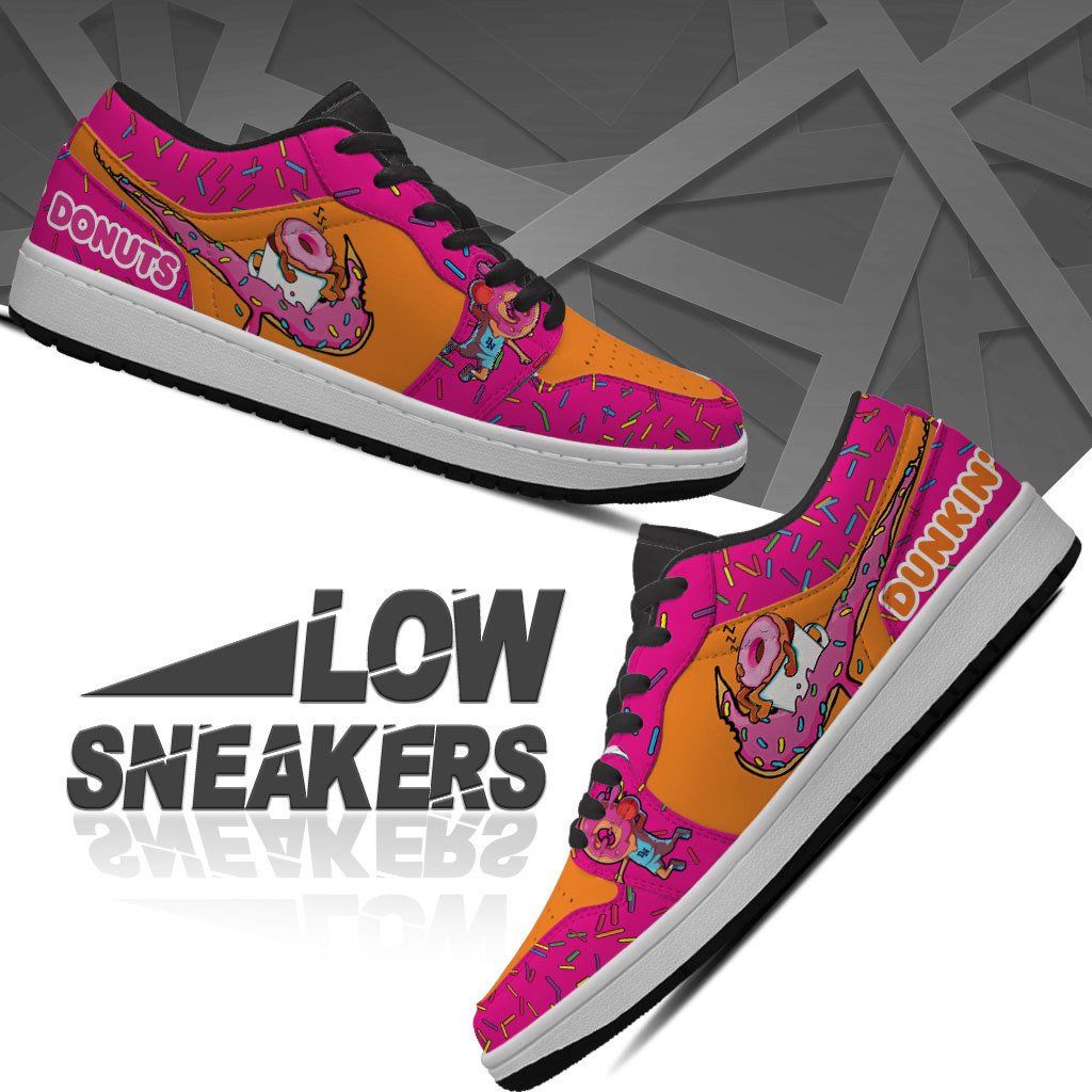 Ideafootwear Dunkin Donuts AJ1 High Sneakers Shoes For Men And Women 1