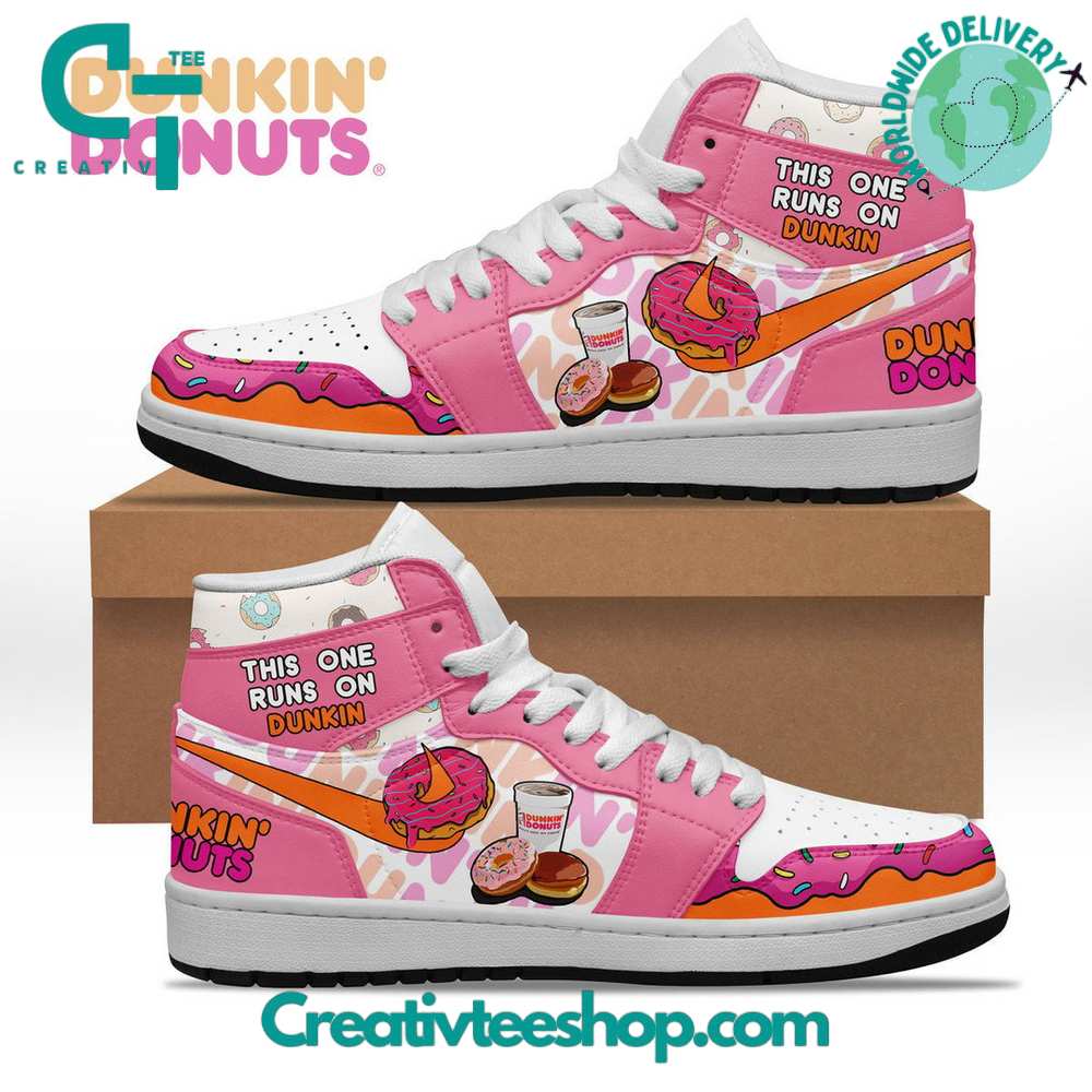 Ideafootwear Dunkin Donuts AJ1 High Sneakers Shoes For Men And Women 4