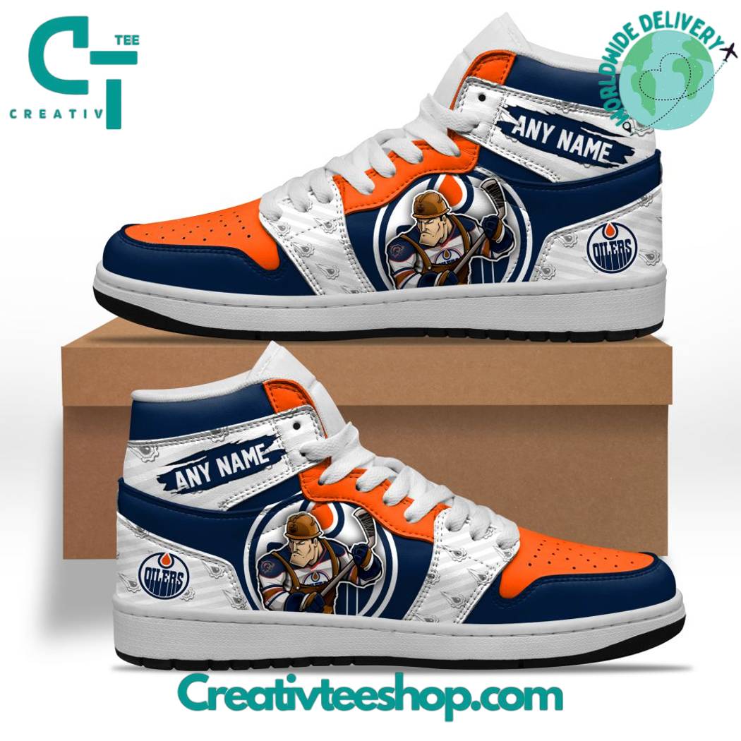 Ideafootwear Edmonton Oilers AJ1 High Sneakers Shoes For Men And Women 2