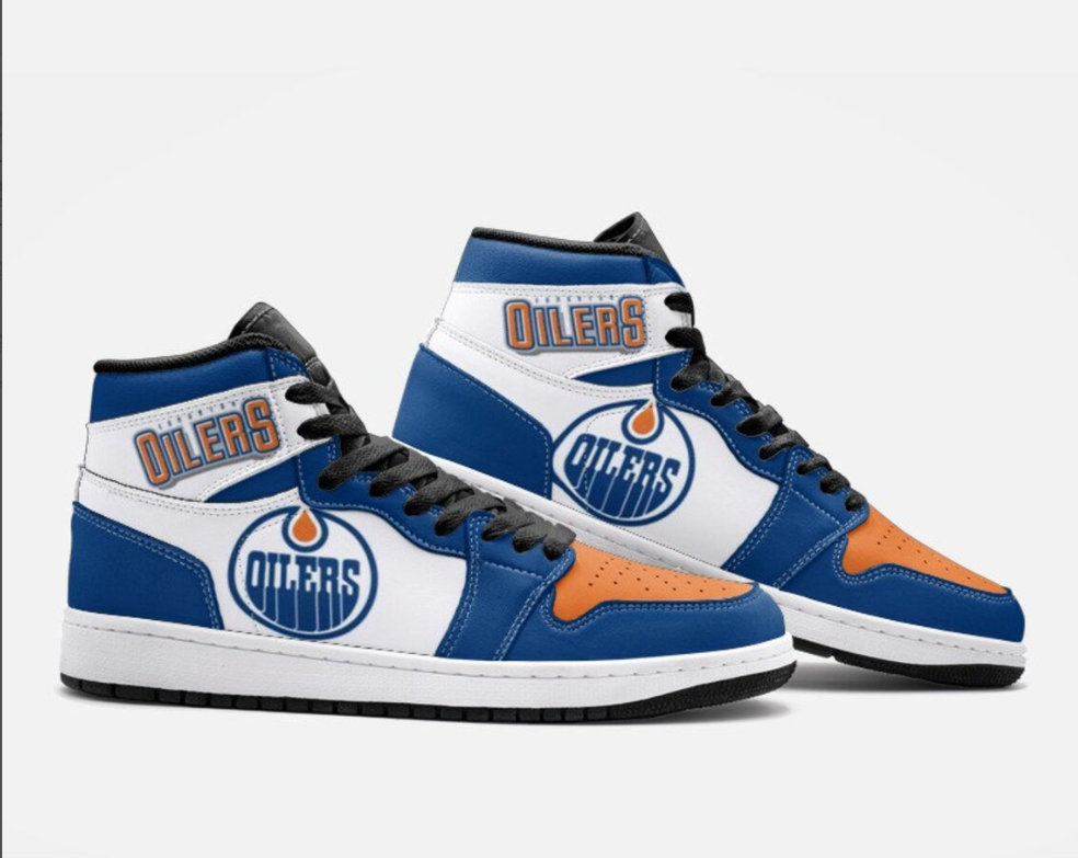 Ideafootwear Edmonton Oilers AJ1 High Sneakers Shoes For Men And Women 8