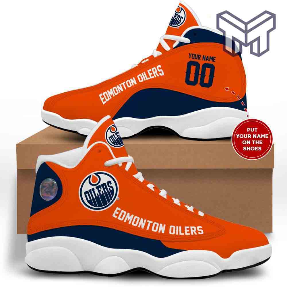 Ideafootwear Edmonton Oilers AJ13 Sneakers Shoes For Men And Women 1