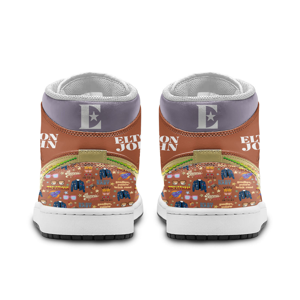 Ideafootwear Elton John AJ1 High Sneakers Shoes For Men And Women 3