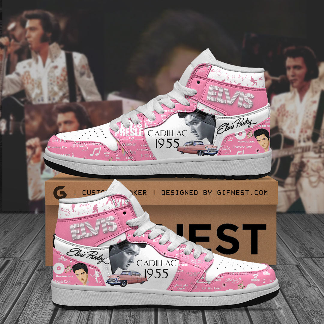 Ideafootwear Elvis Presley AJ1 High Sneakers Shoes For Men And Women 2