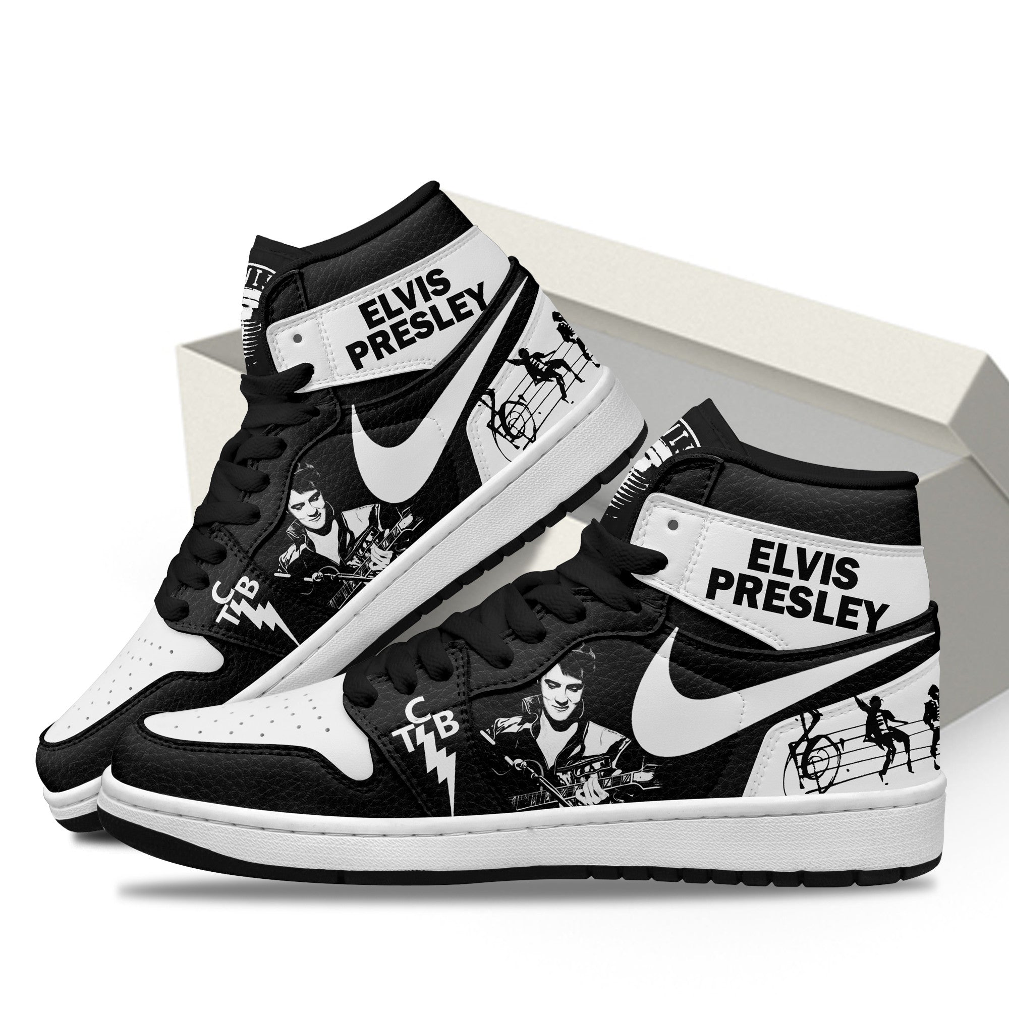 Ideafootwear Elvis Presley AJ1 High Sneakers Shoes For Men And Women 13