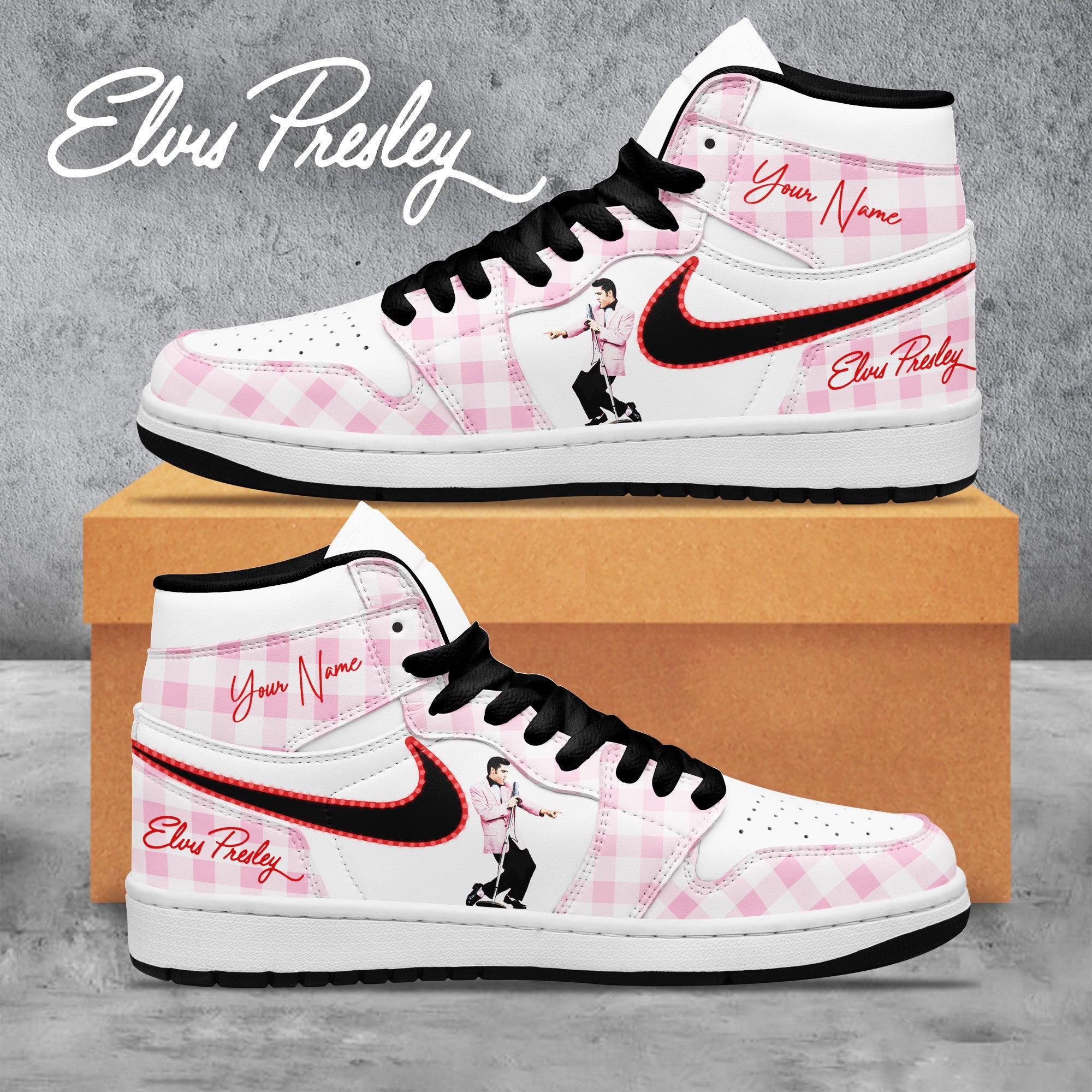 Ideafootwear Elvis Presley AJ1 High Sneakers Shoes For Men And Women 12