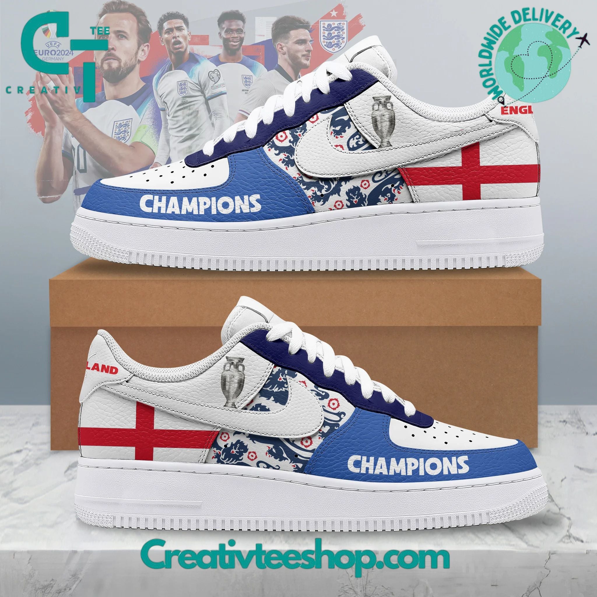 Ideafootwear England National Football Team  Air Low-Top Sneakers Shoes For Men And Women 1