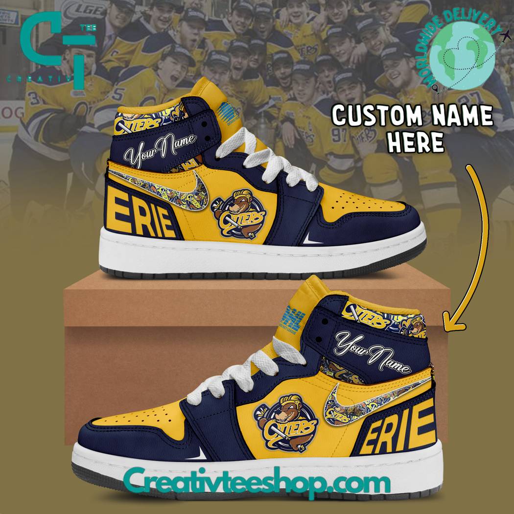 Ideafootwear Erie Otters AJ1 High Sneakers Shoes For Men And Women 1