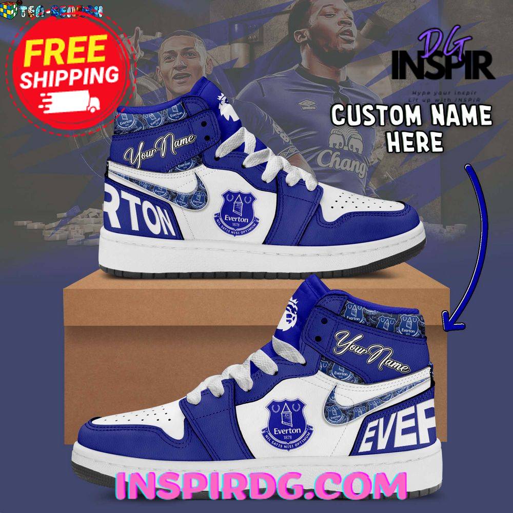 Ideafootwear Everton FC AJ1 High Sneakers Shoes For Men And Women 1