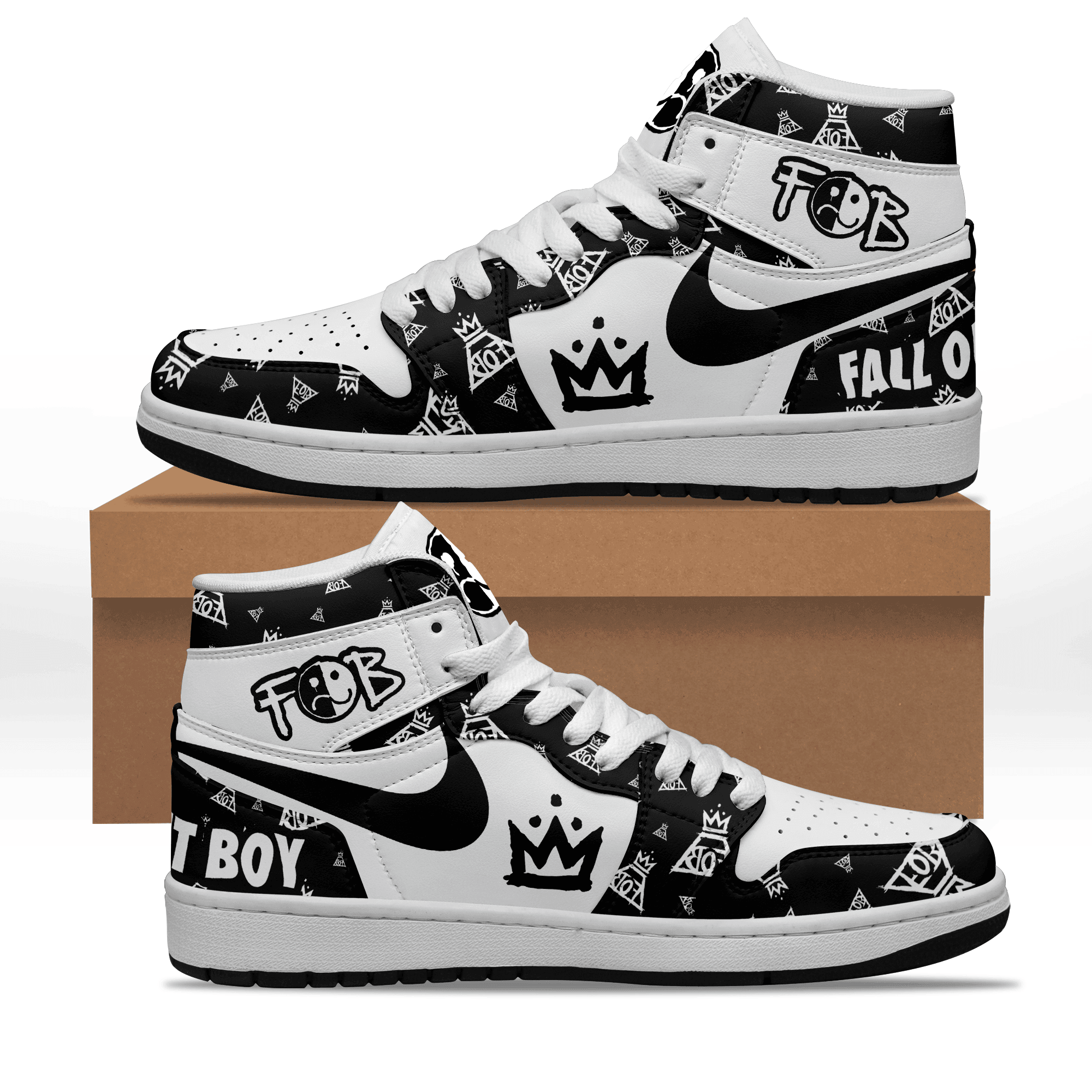 Ideafootwear Fall Out Boy AJ1 High Sneakers Shoes For Men And Women 5