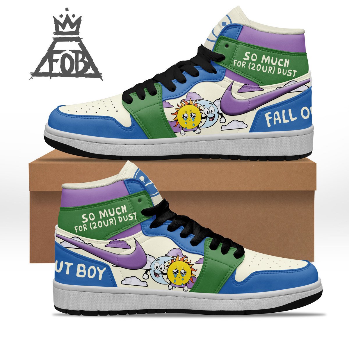 Ideafootwear Fall Out Boy AJ1 High Sneakers Shoes For Men And Women 3