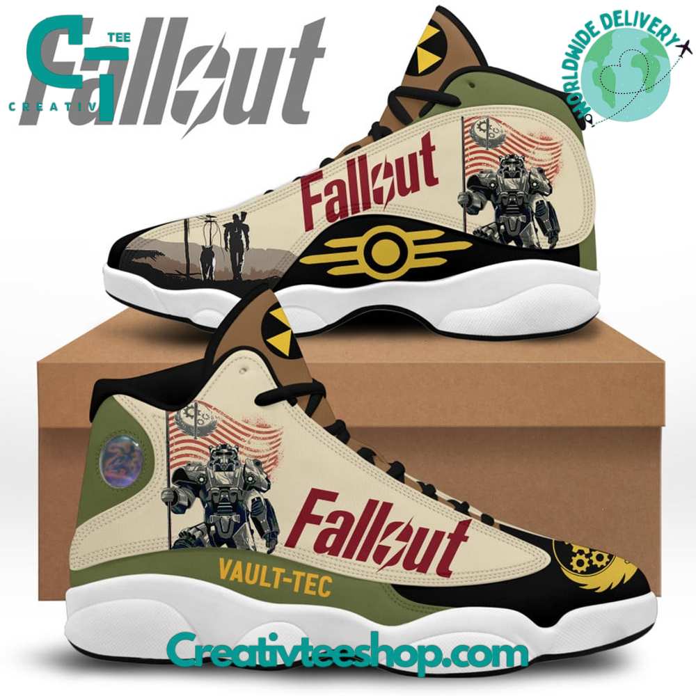 Ideafootwear Fallout Vault Tec  AJ13 Sneakers Shoes For Men And Women 1