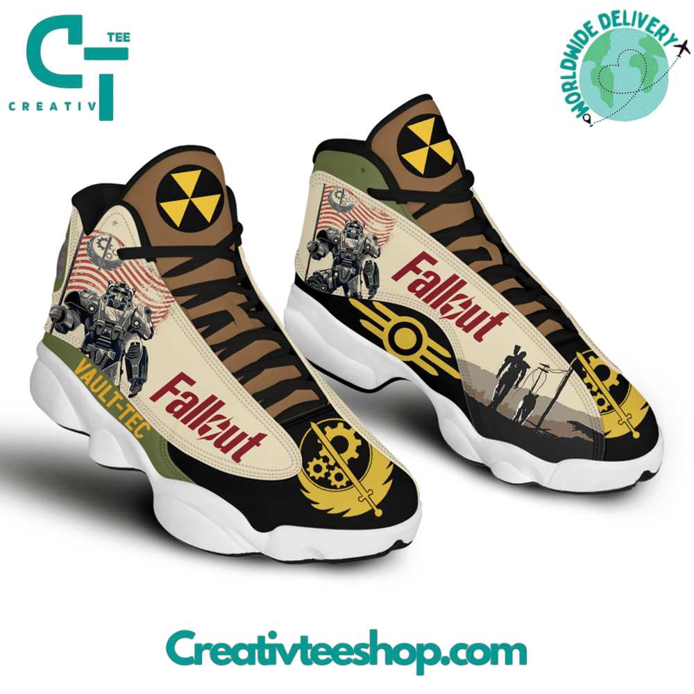 Ideafootwear Fallout Vault Tec  AJ13 Sneakers Shoes For Men And Women 1