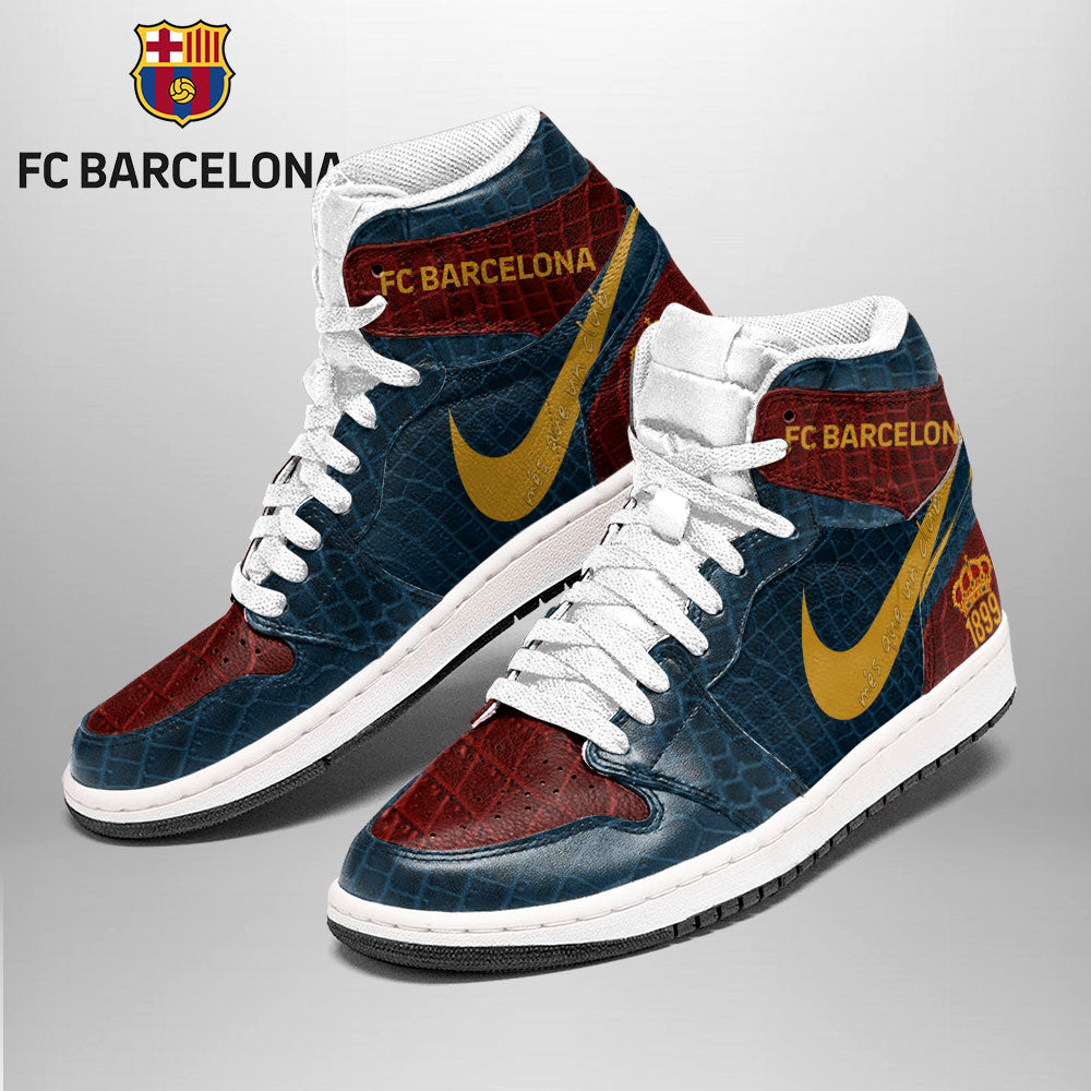 Ideafootwear FC Barcelona AJ1 High Sneakers Shoes For Men And Women 1