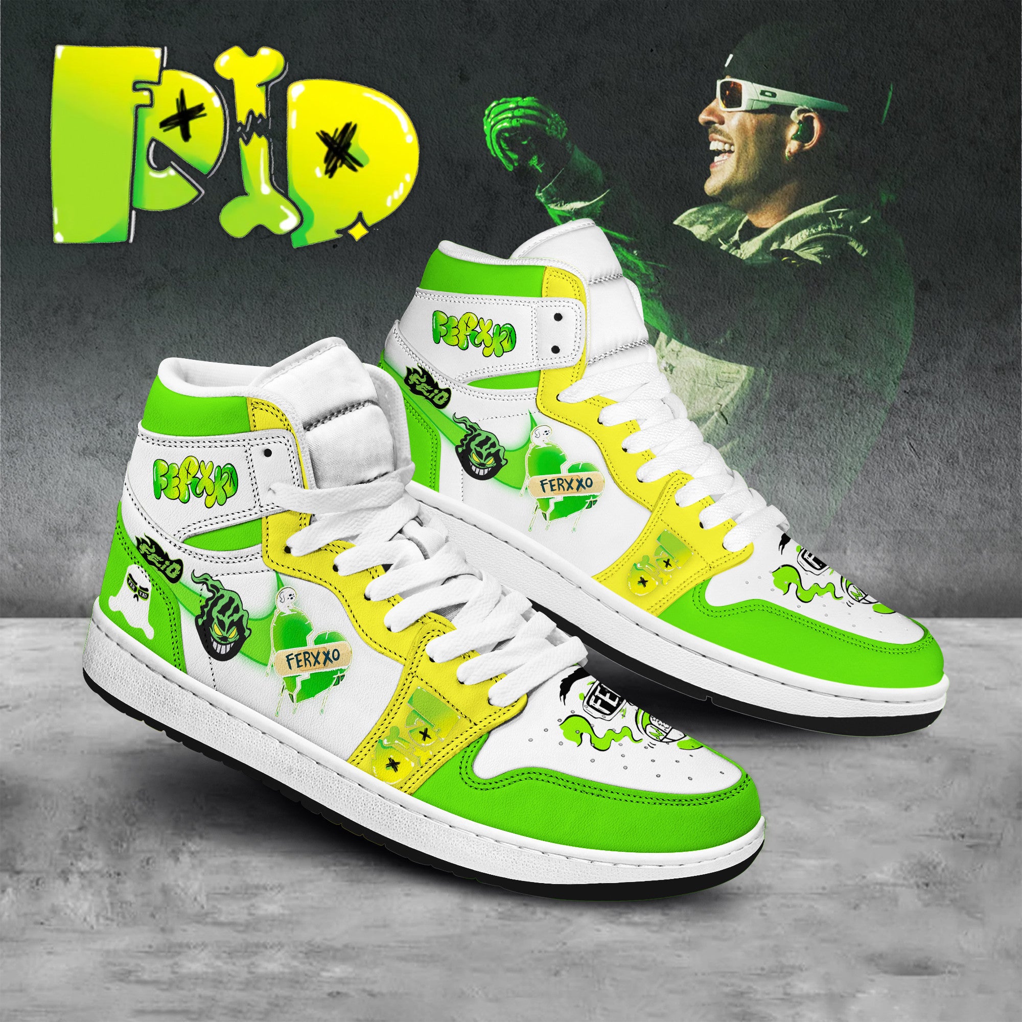 Ideafootwear Feid Ferxxo AJ1 High Sneakers Shoes For Men And Women 1