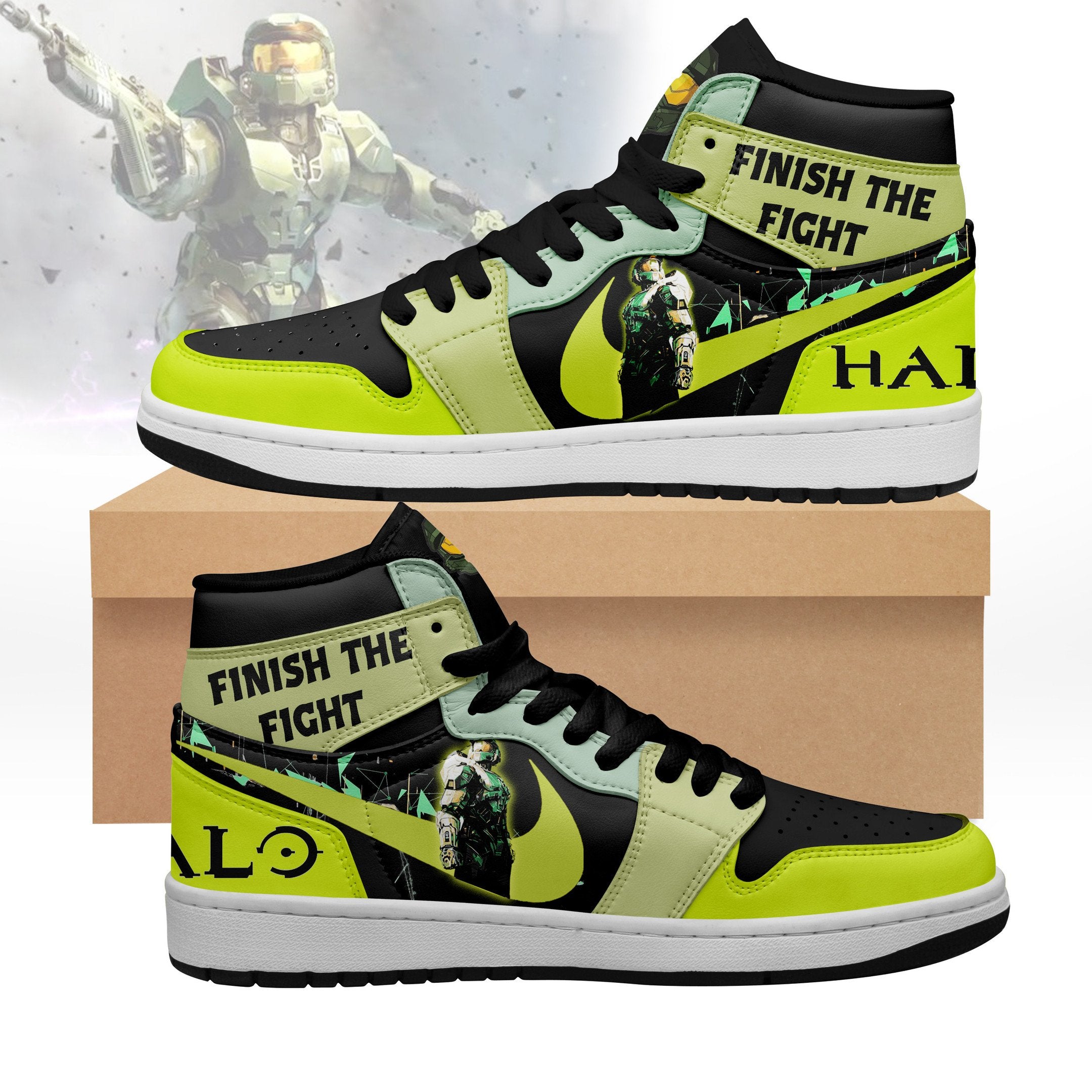 Ideafootwear Finish The Fight Halo AJ1 High Sneakers Shoes For Men And Women 1