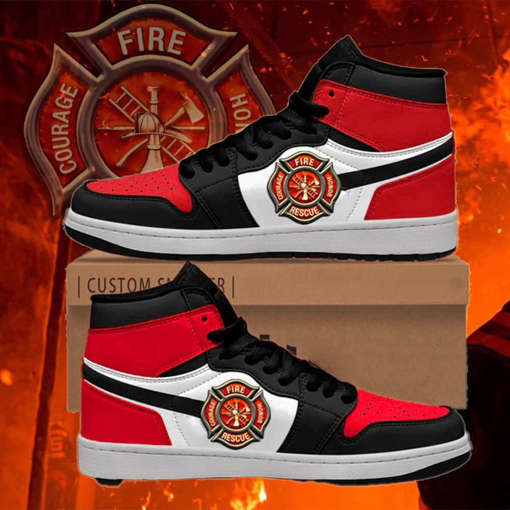 Ideafootwear Firefigher AJ1 High Sneakers Shoes For Men And Women 1