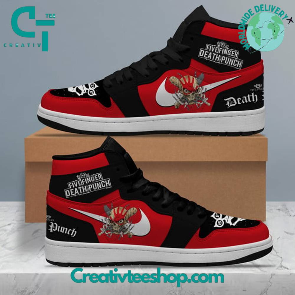 Ideafootwear Five Finger Death Punch AJ1 High Sneakers Shoes For Men And Women 2