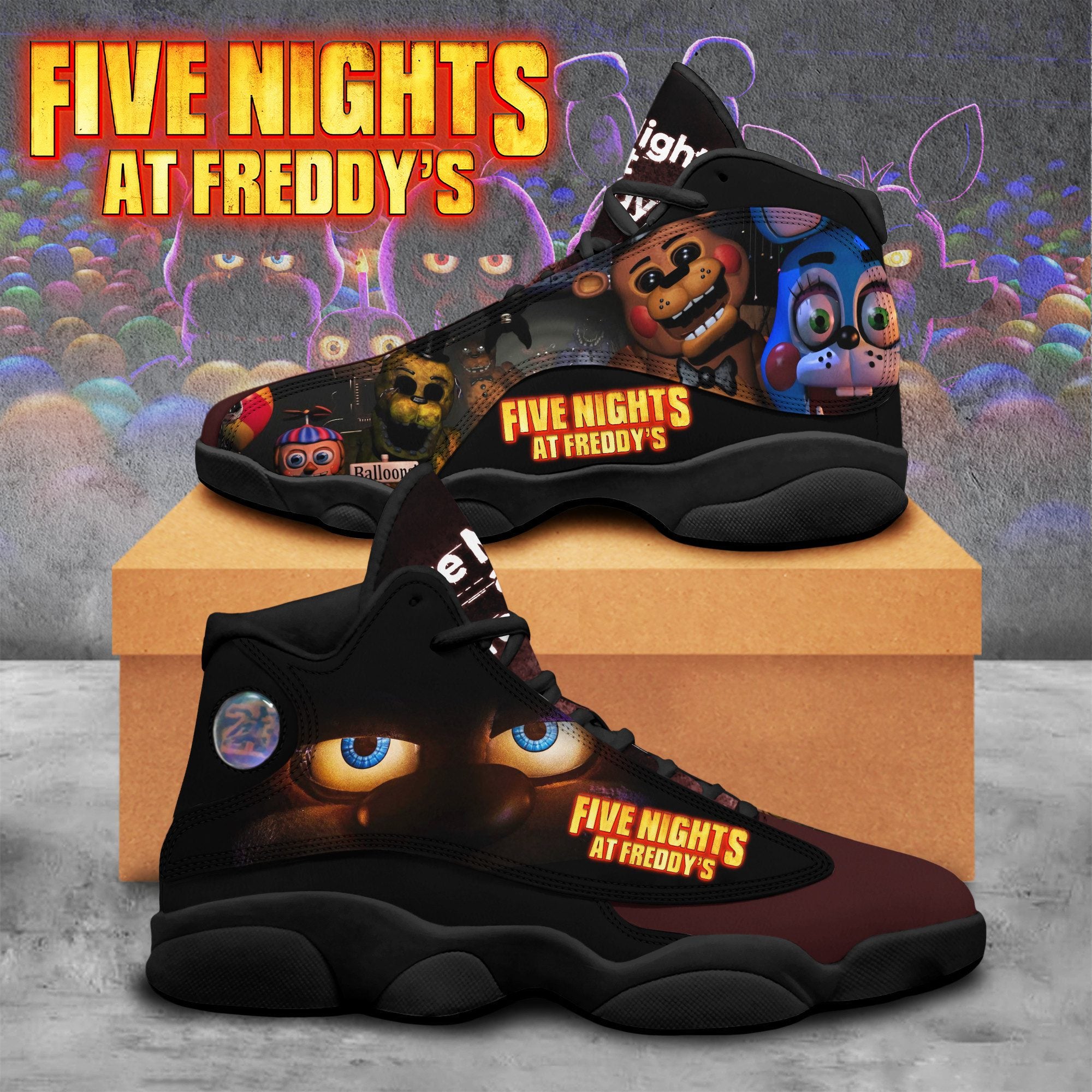 Ideafootwear Five Nights at Freddy’s AJ13 Sneakers Shoes For Men And Women 1