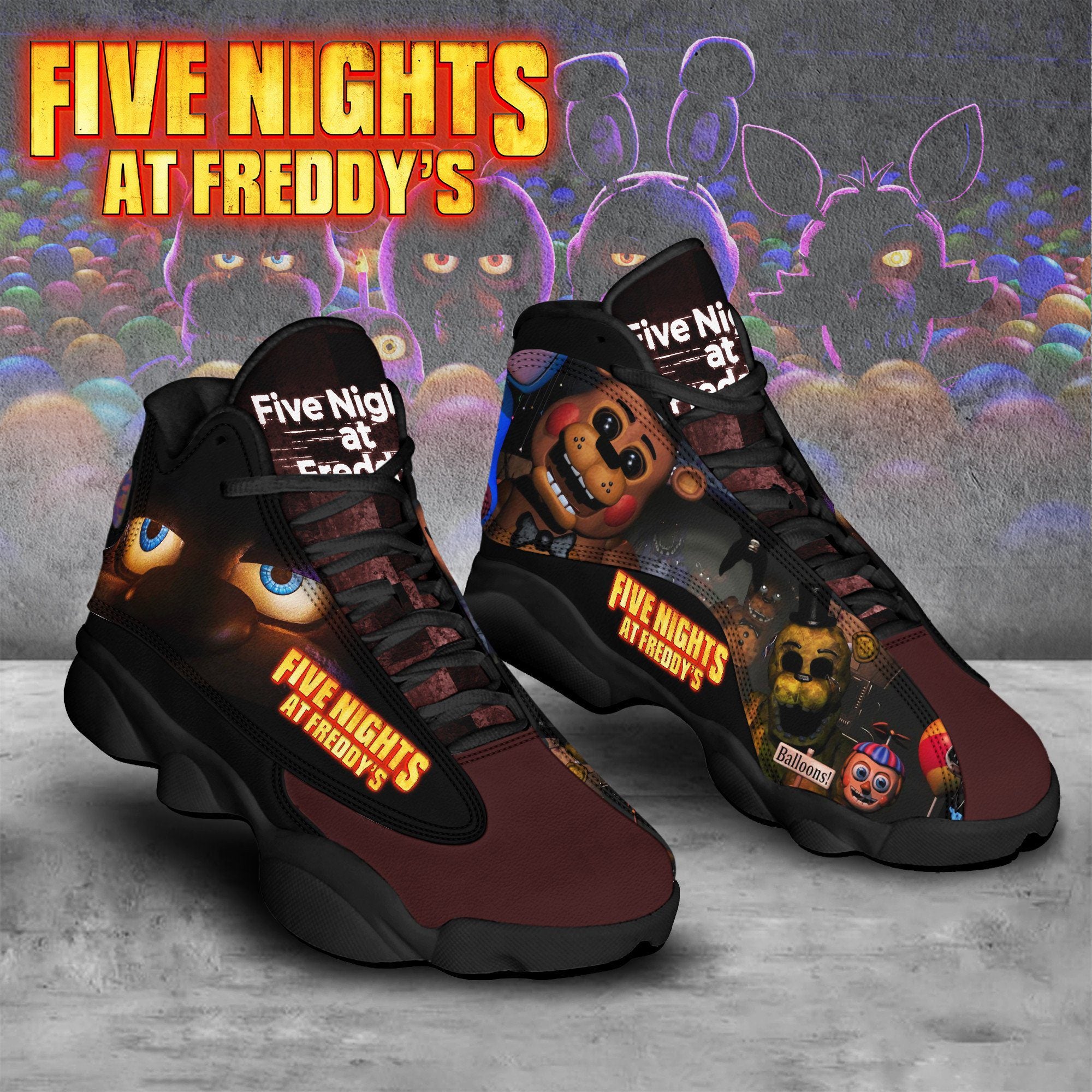 Ideafootwear Five Nights at Freddy’s AJ13 Sneakers Shoes For Men And Women 1
