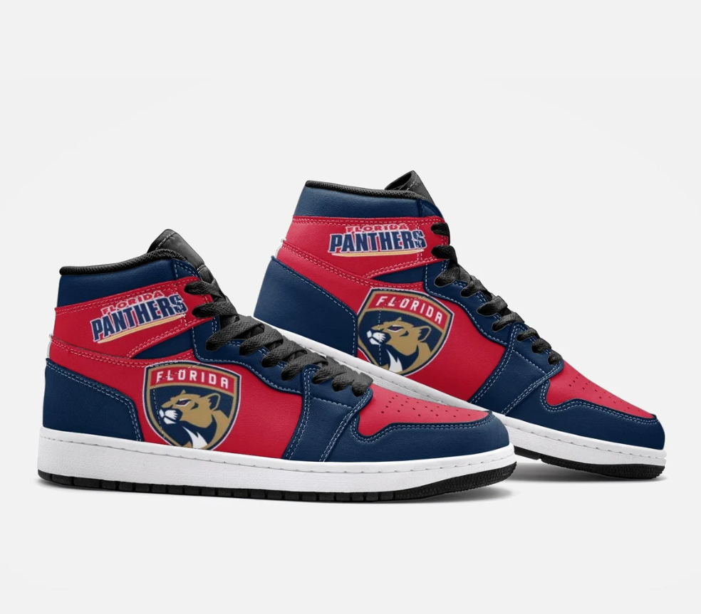 Ideafootwear Florida Panthers AJ1 High Sneakers Shoes For Men And Women 9