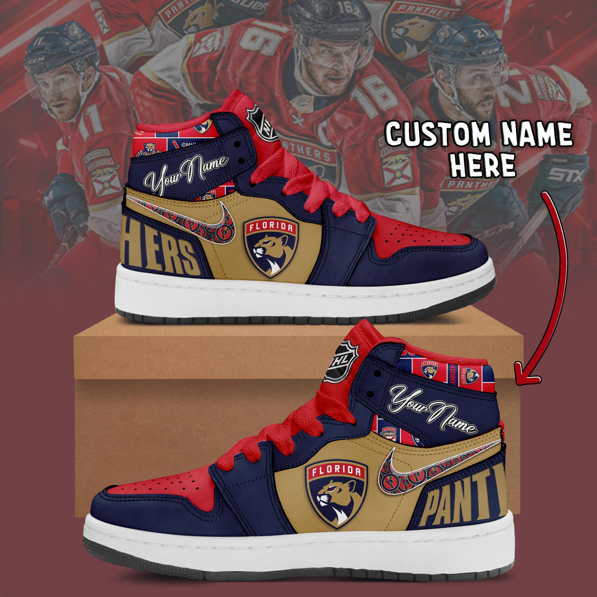 Ideafootwear Florida Panthers AJ1 High Sneakers Shoes For Men And Women 3