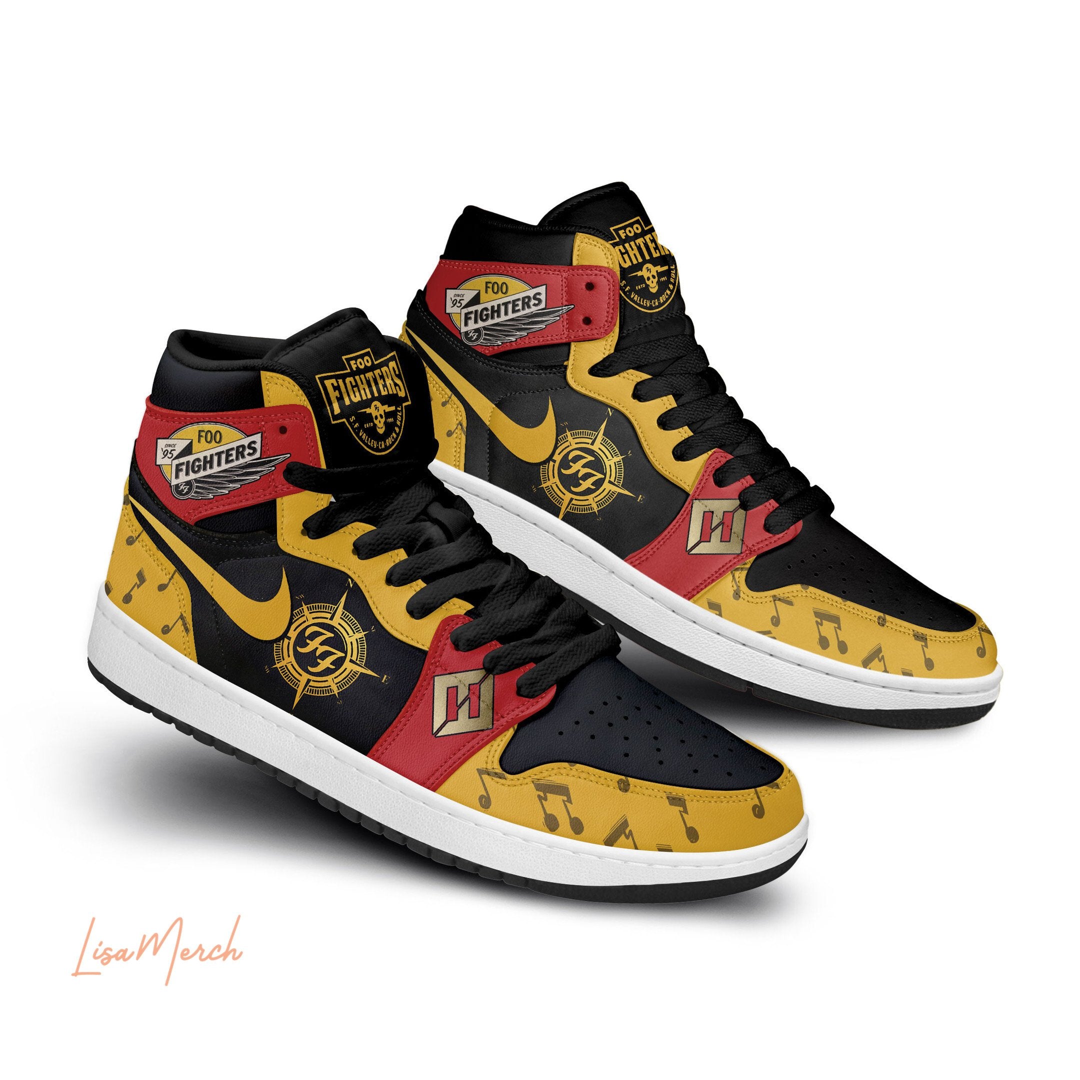 Ideafootwear Foo Fighters AJ1 High Sneakers Shoes For Men And Women 1