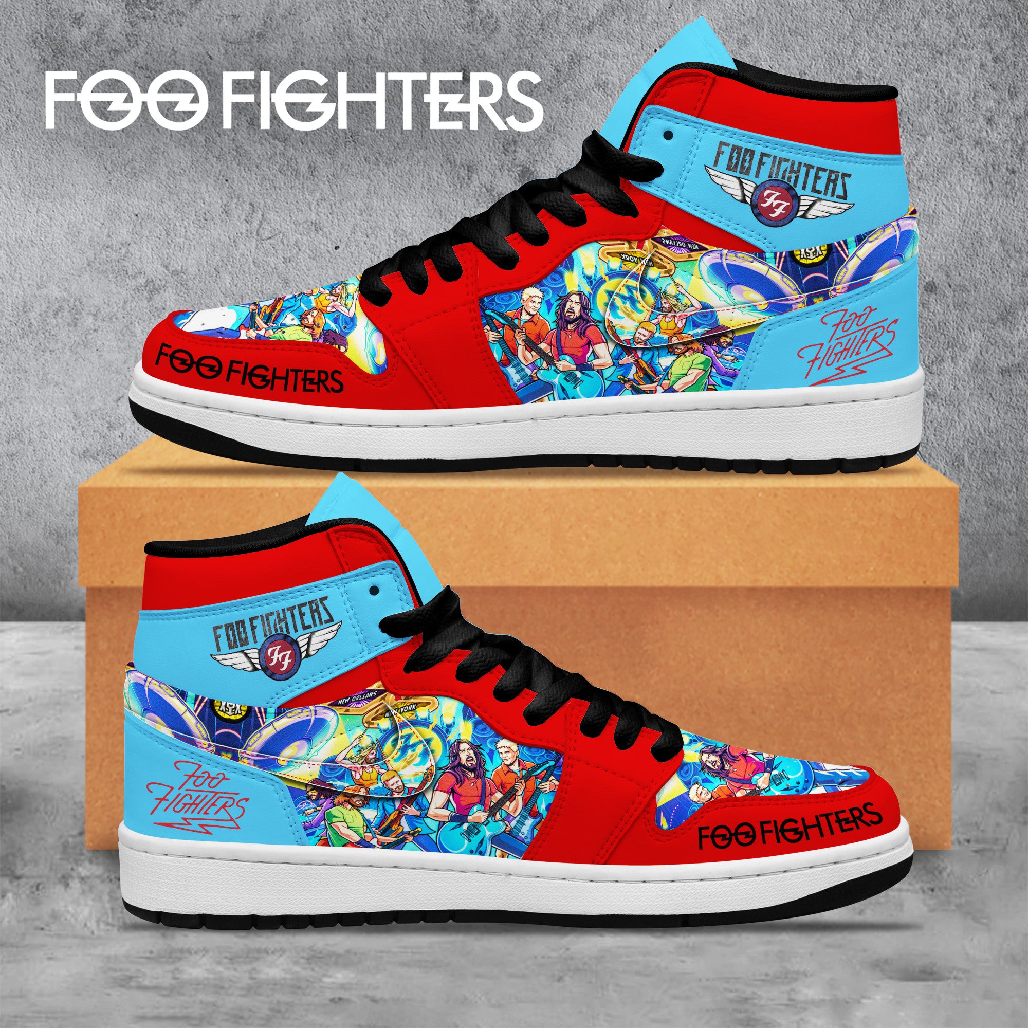 Ideafootwear Foo Fighters AJ1 High Sneakers Shoes For Men And Women 5