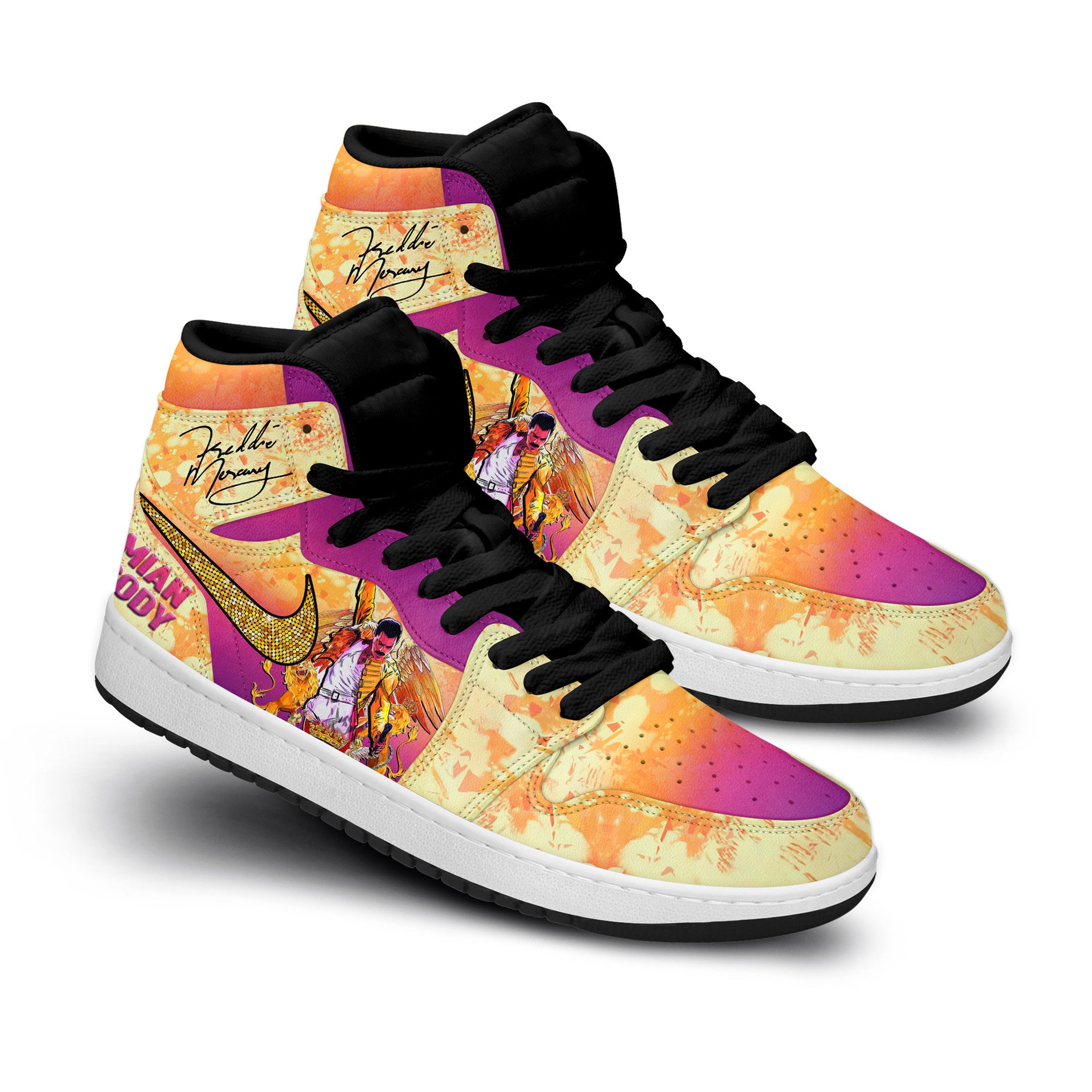 Ideafootwear Freddie Mercury AJ1 High Sneakers Shoes For Men And Women 3