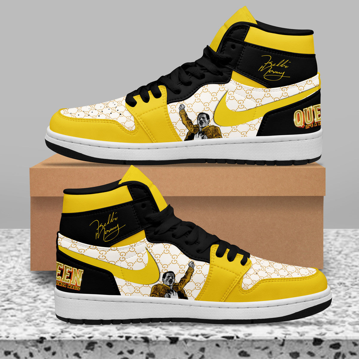 Ideafootwear Freddie Mercury AJ1 High Sneakers Shoes For Men And Women 2