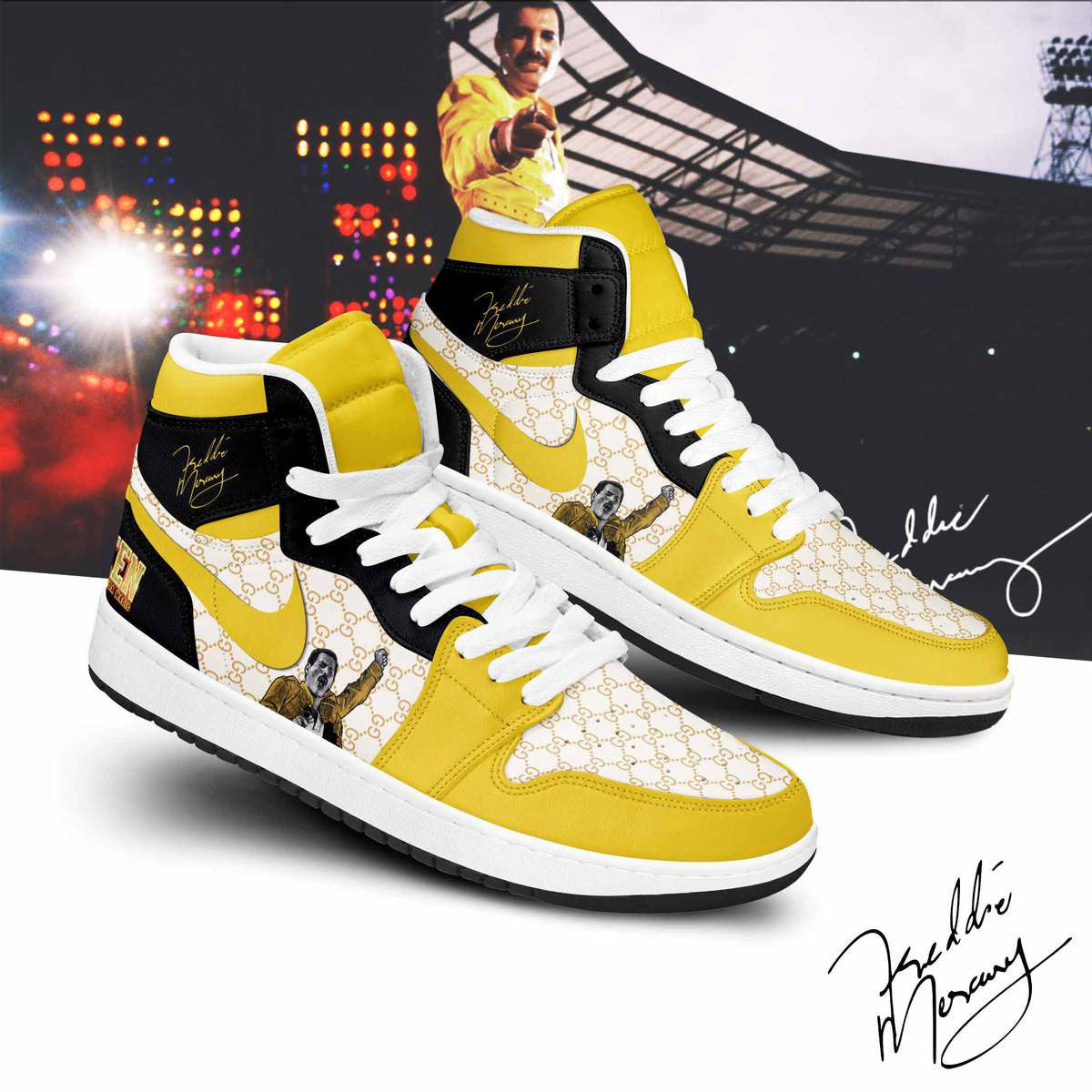 Ideafootwear Freddie Mercury AJ1 High Sneakers Shoes For Men And Women 1